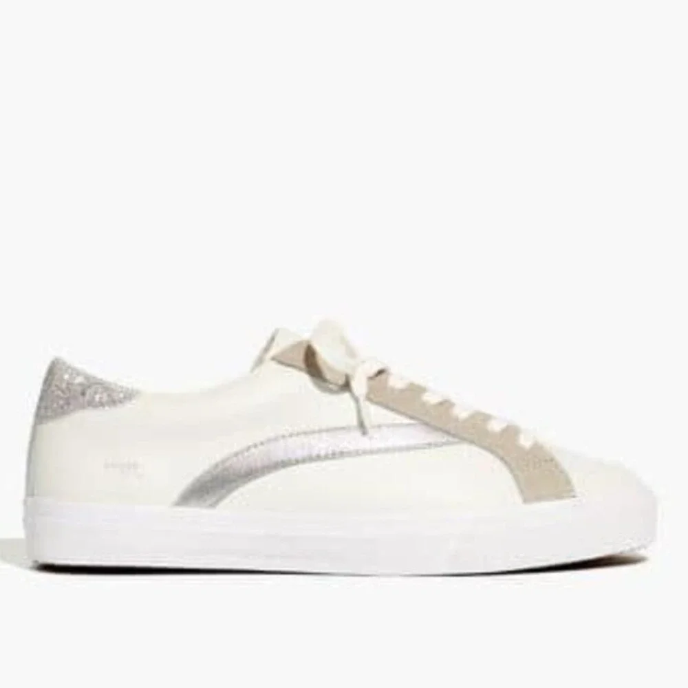 Madewell Sidewalk Sneakers In Silver Suede NWOT